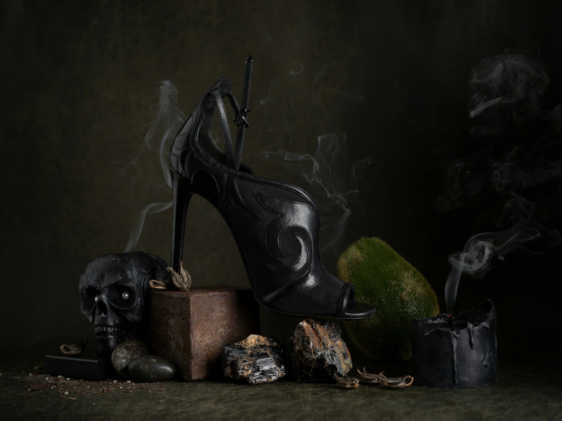 A statue of a woman smoking a cigarette